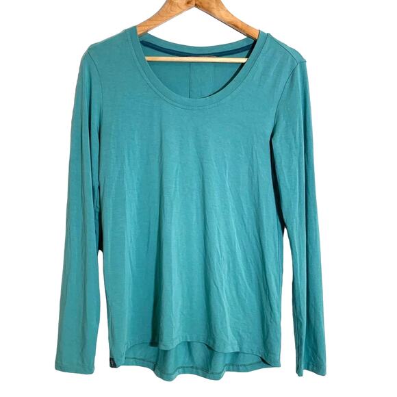Free Fly Women's Long Sleeve Bamboo Crew Neck Top Teal Green Medium - Picture 1 of 8